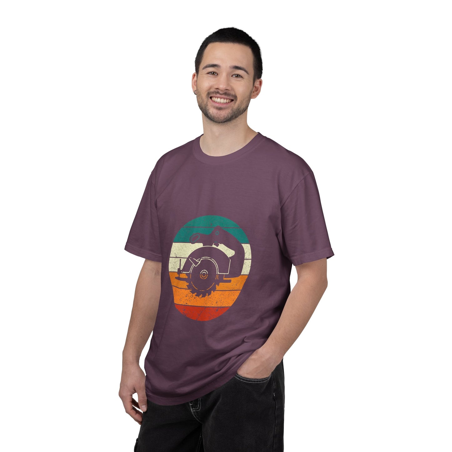 Retro Circular Saw T-Shirt — Vintage Carpenter Woodworker Tee