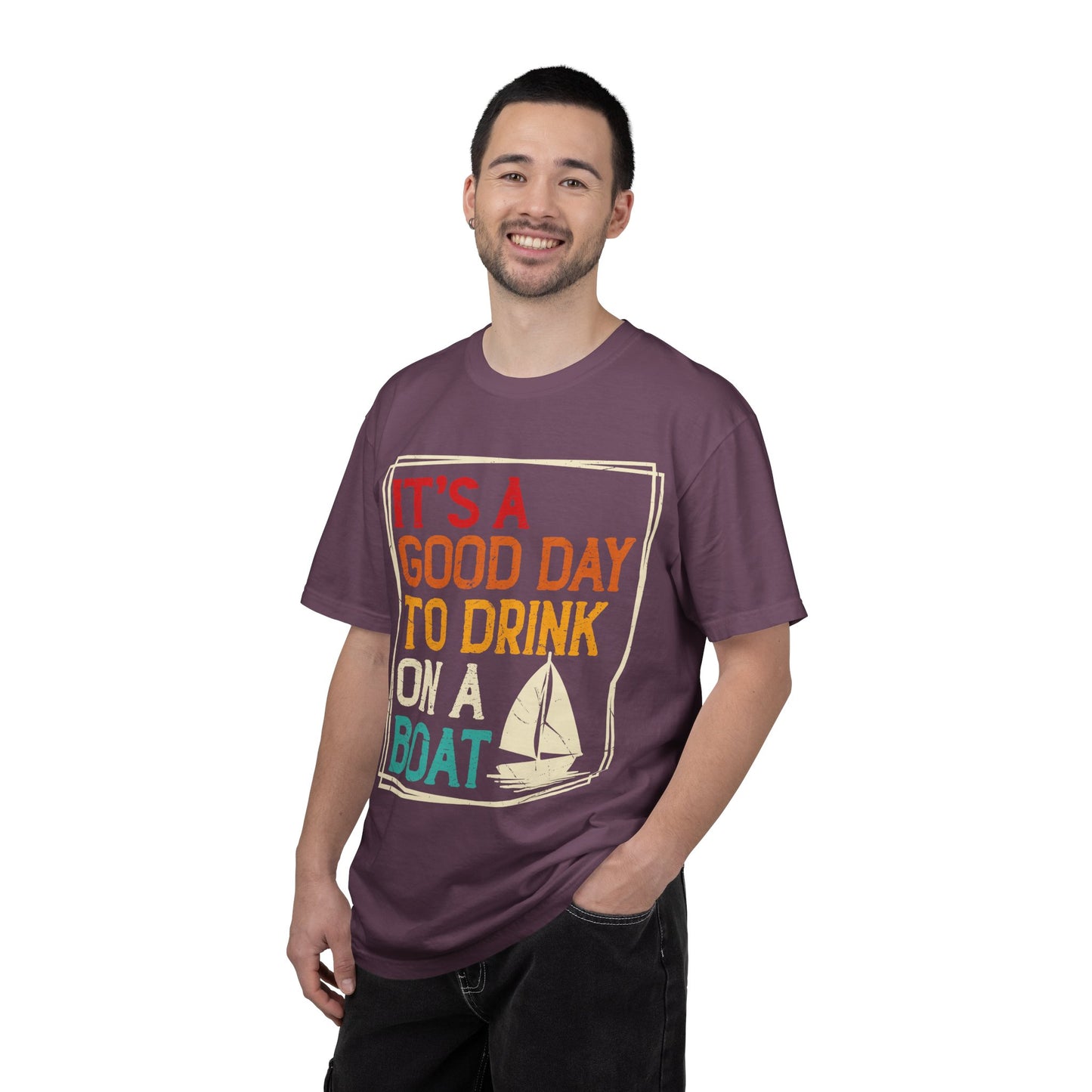 Boat Drinking T-Shirt — "It's a Good Day to Drink on a Boat" Retro Sail Tee