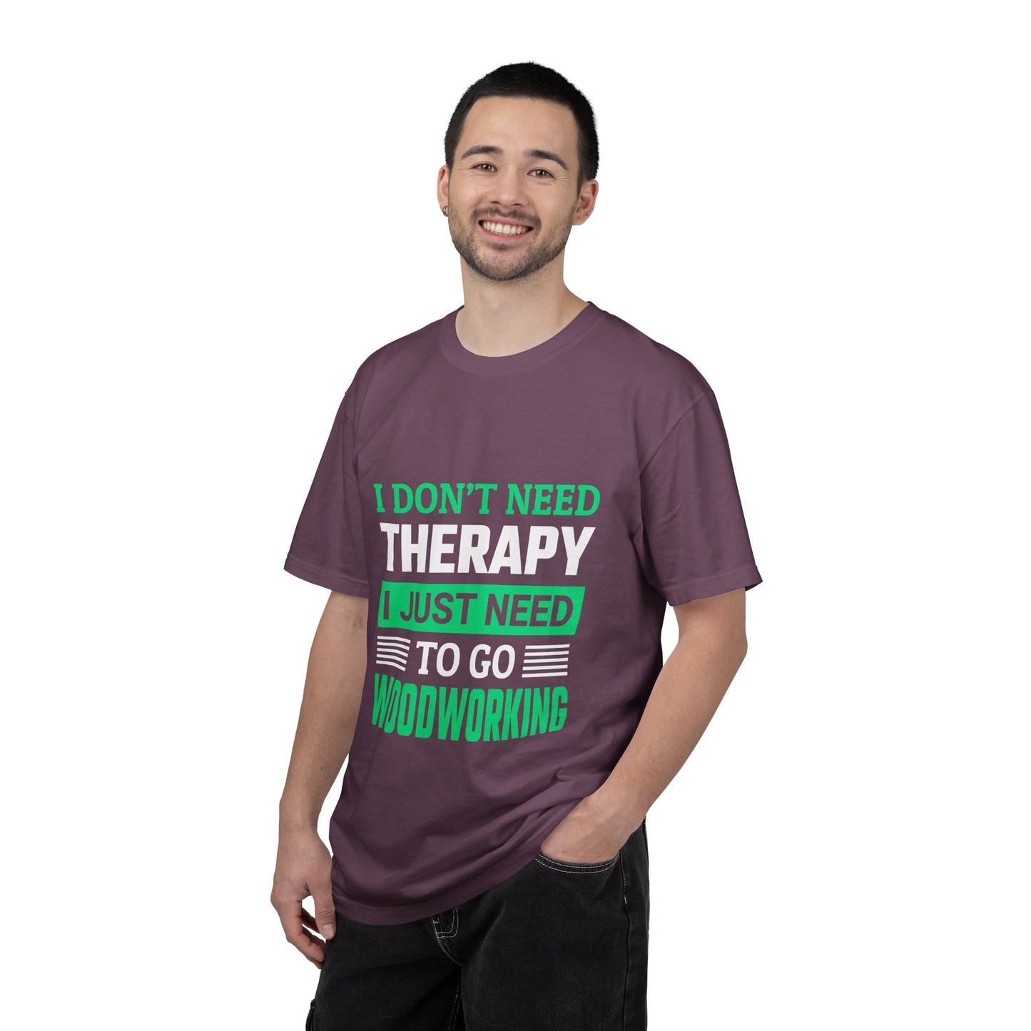 Woodworking T-Shirt — "I Don't Need Therapy I Just Need To Go Woodworking" Graphic Tee