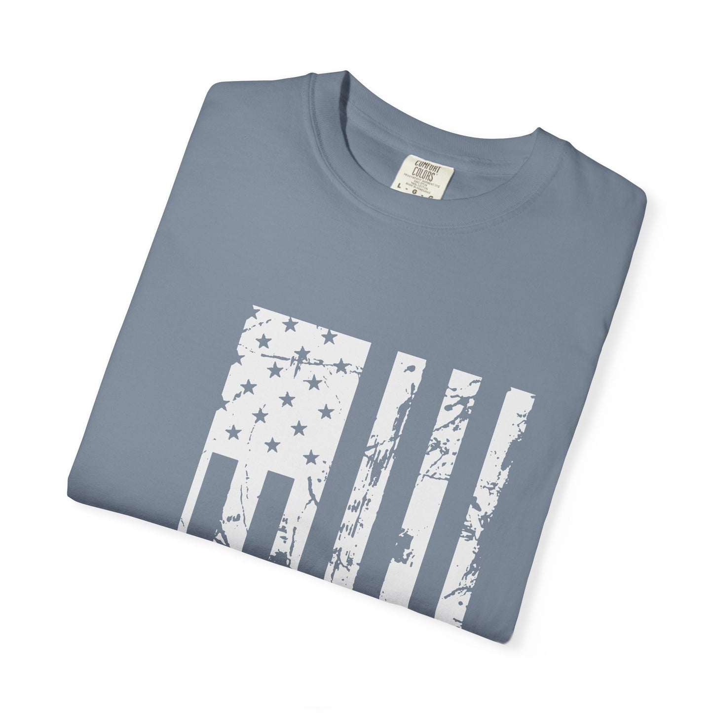 Lumberjack American Flag T-Shirt — Woodcutter Axe & Log Circle Graphic