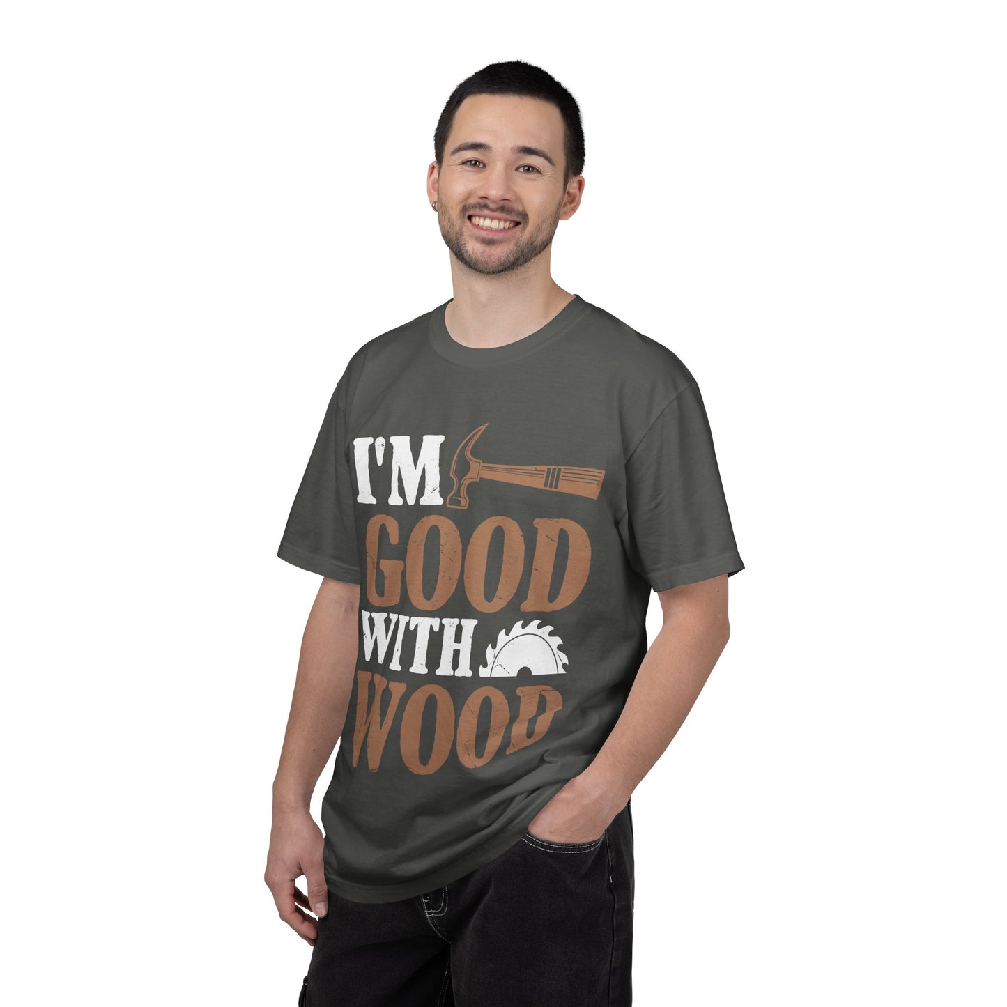 I'm Good With Wood T-Shirt — Funny Carpenter / Woodworker Tee