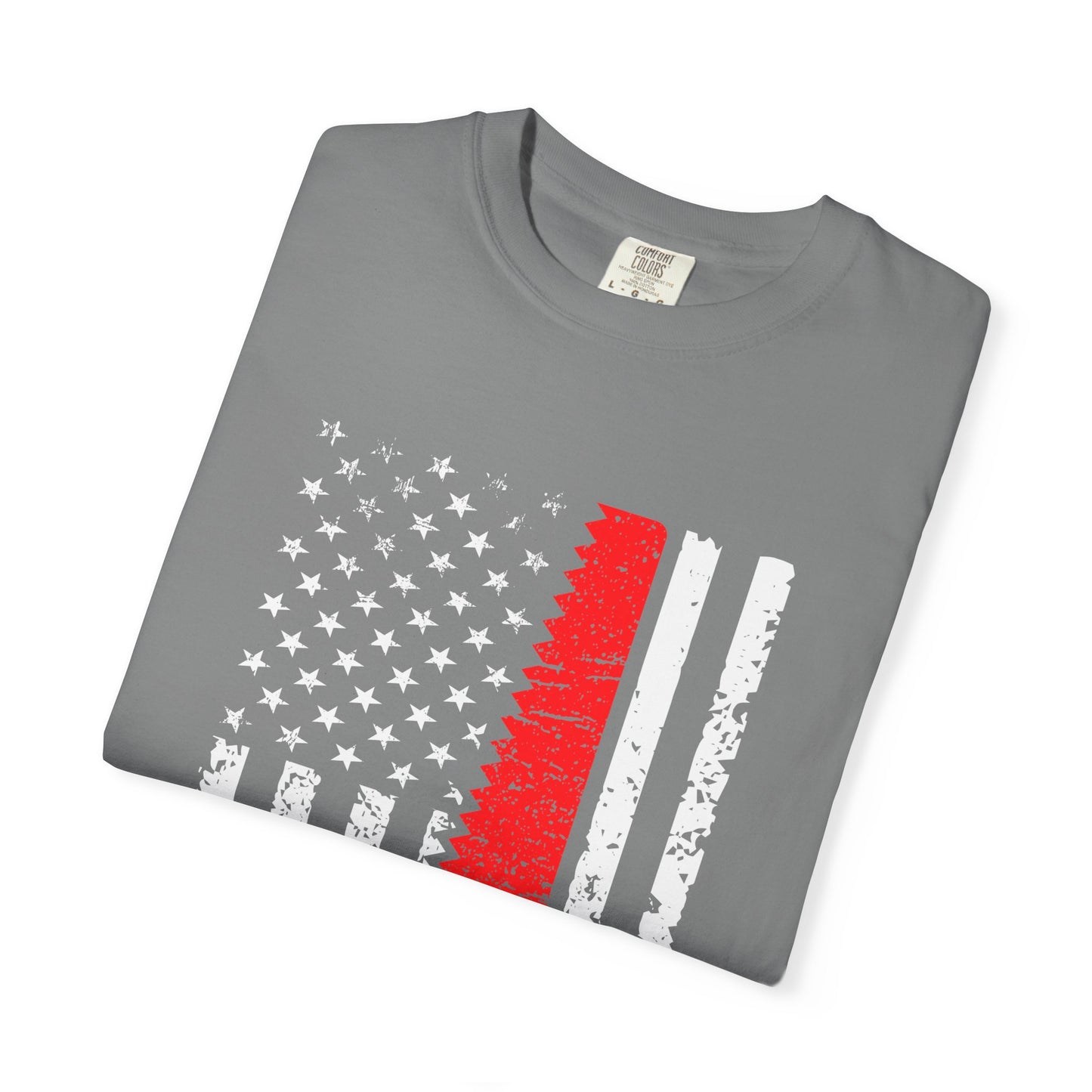 Chainsaw Thin Red Line American Flag T-Shirt