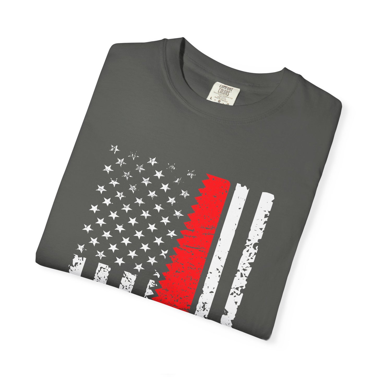 Chainsaw Thin Red Line American Flag T-Shirt