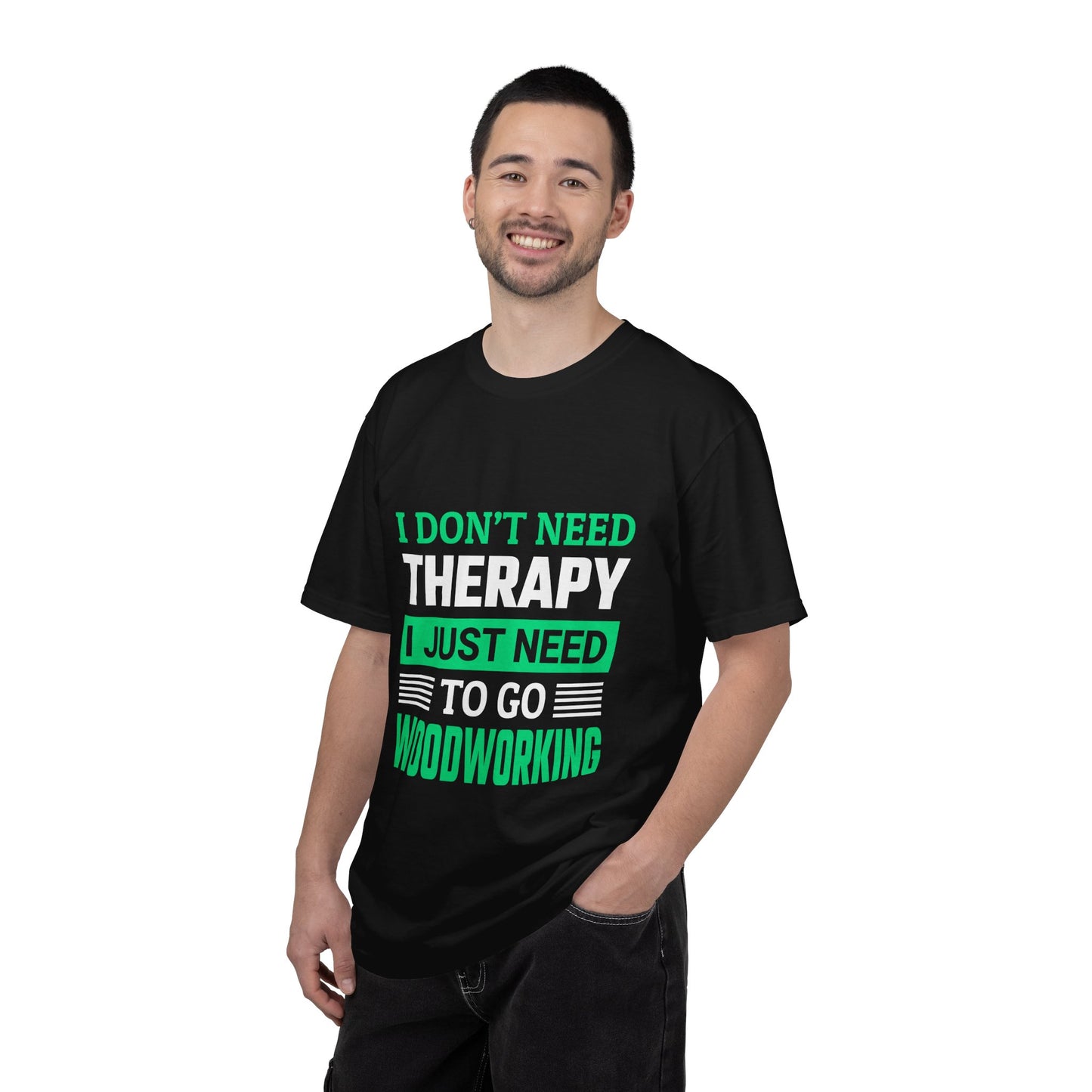 Woodworking T-Shirt — "I Don't Need Therapy I Just Need To Go Woodworking" Graphic Tee