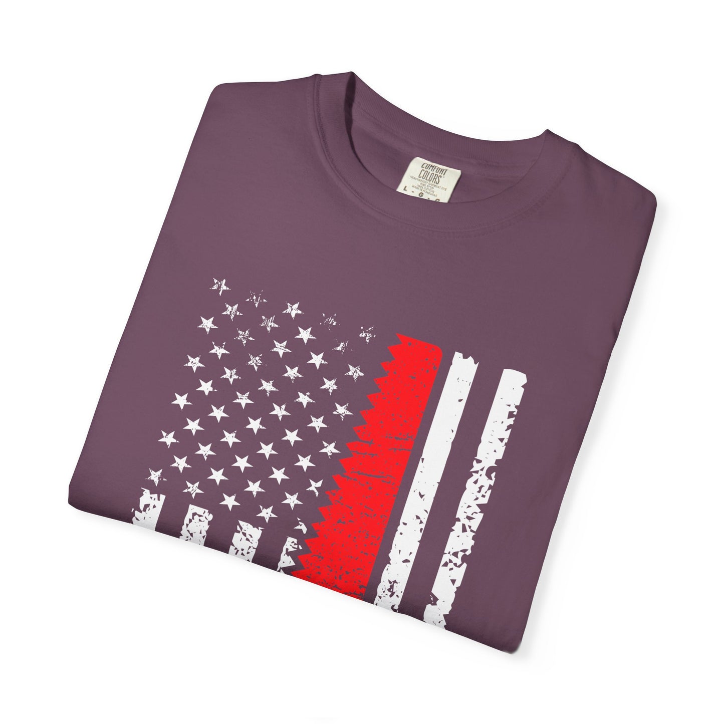 Chainsaw Thin Red Line American Flag T-Shirt