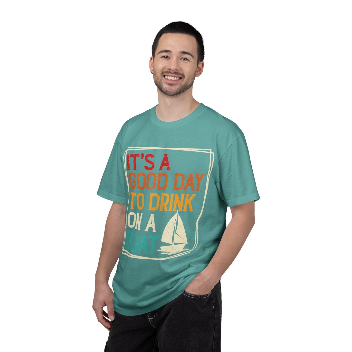 Boat Drinking T-Shirt — "It's a Good Day to Drink on a Boat" Retro Sail Tee