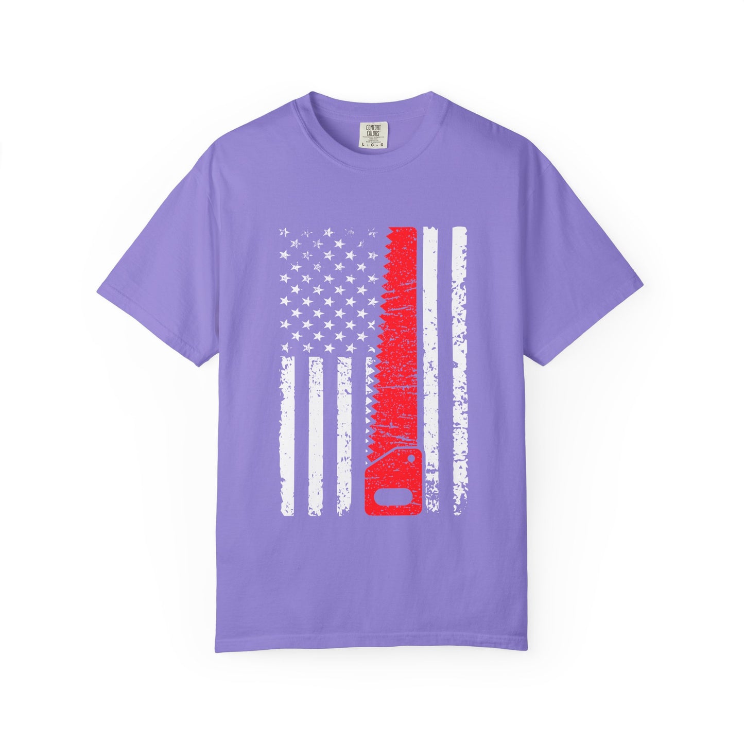 Chainsaw Thin Red Line American Flag T-Shirt