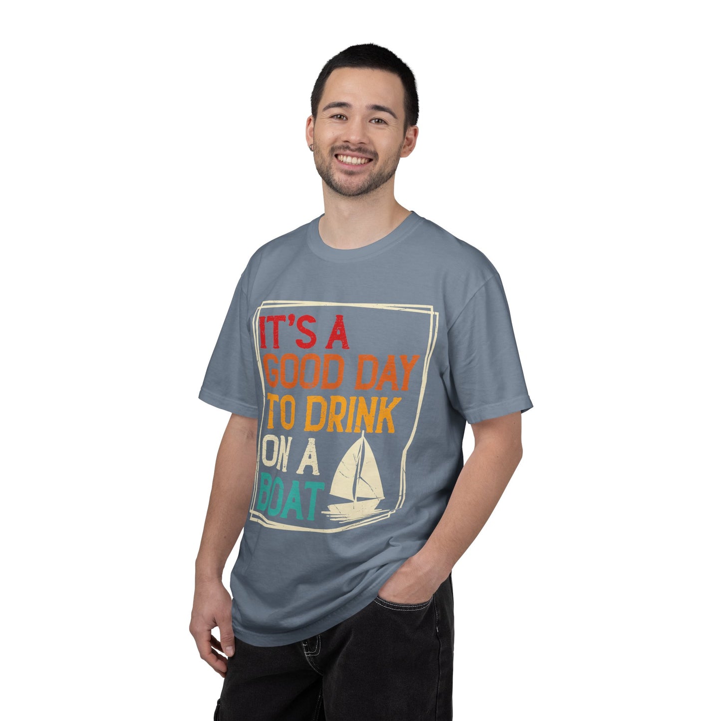 Boat Drinking T-Shirt — "It's a Good Day to Drink on a Boat" Retro Sail Tee