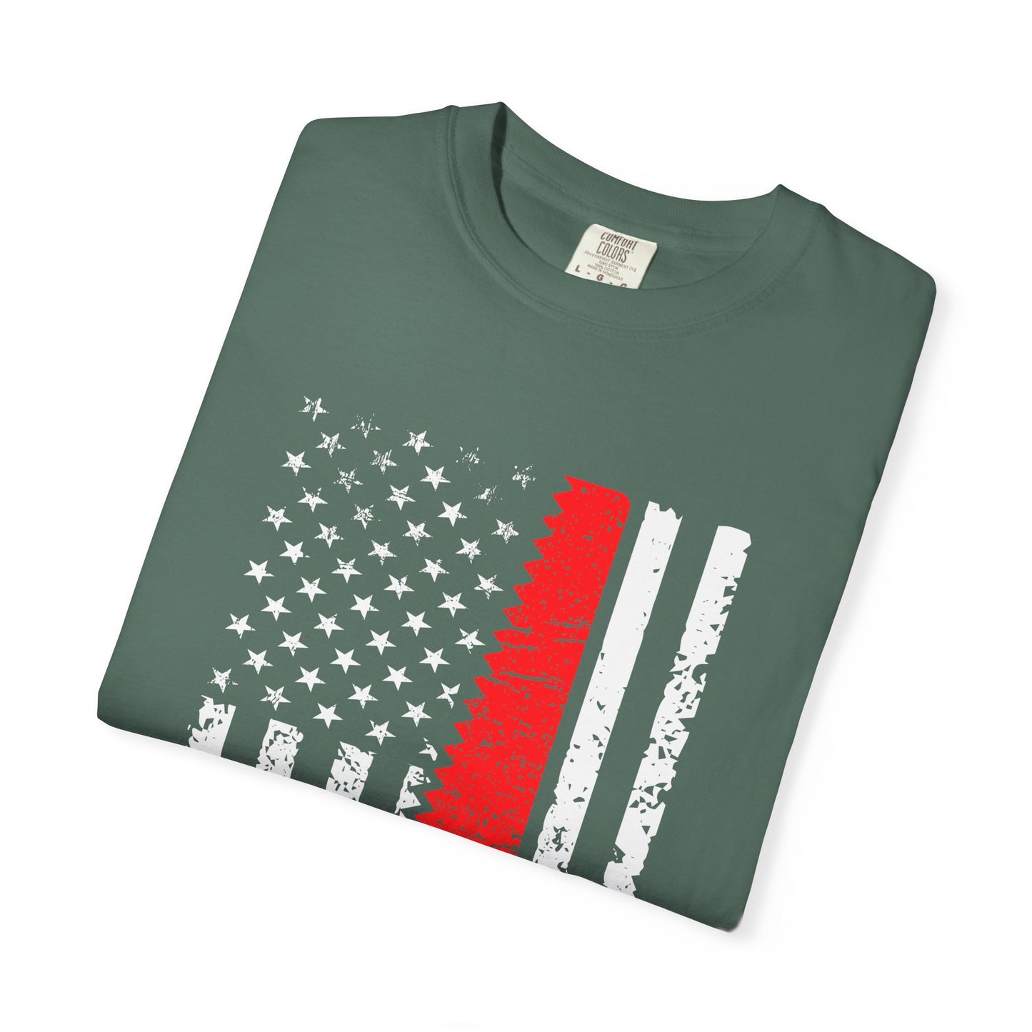 Chainsaw Thin Red Line American Flag T-Shirt
