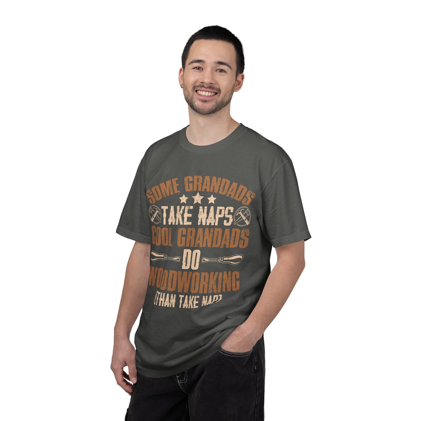 Woodworking Grandpa T-Shirt — "Some Grandads Take Naps, Cool Grandads Do Woodworking" Gift