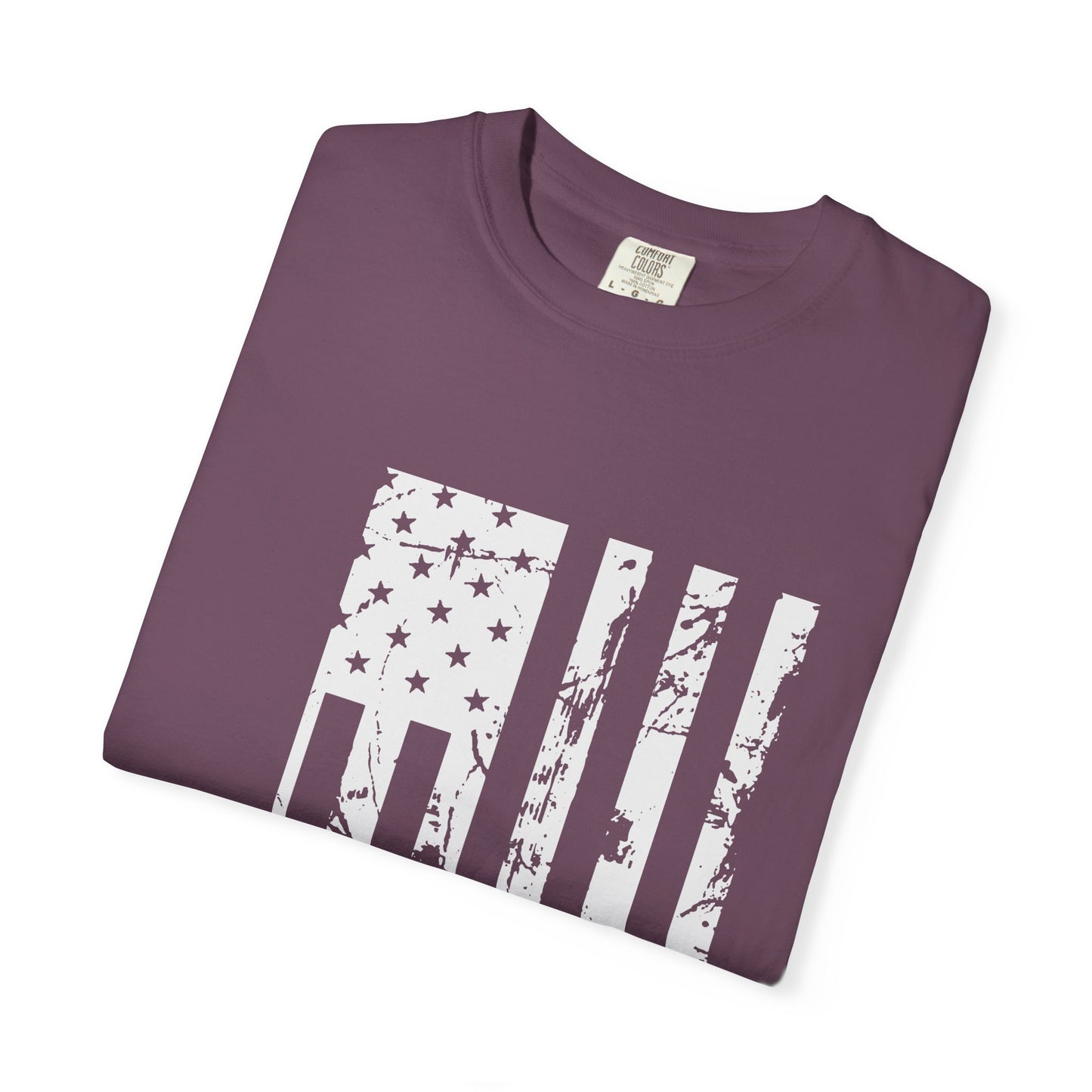 Lumberjack American Flag T-Shirt — Woodcutter Axe & Log Circle Graphic