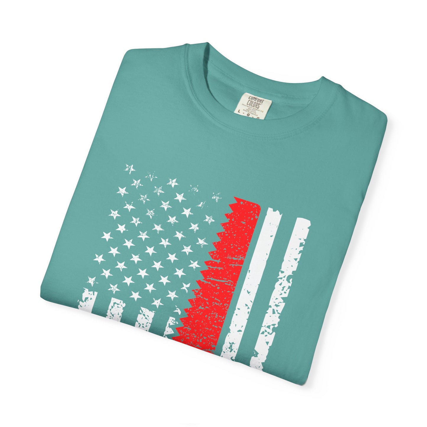 Chainsaw Thin Red Line American Flag T-Shirt