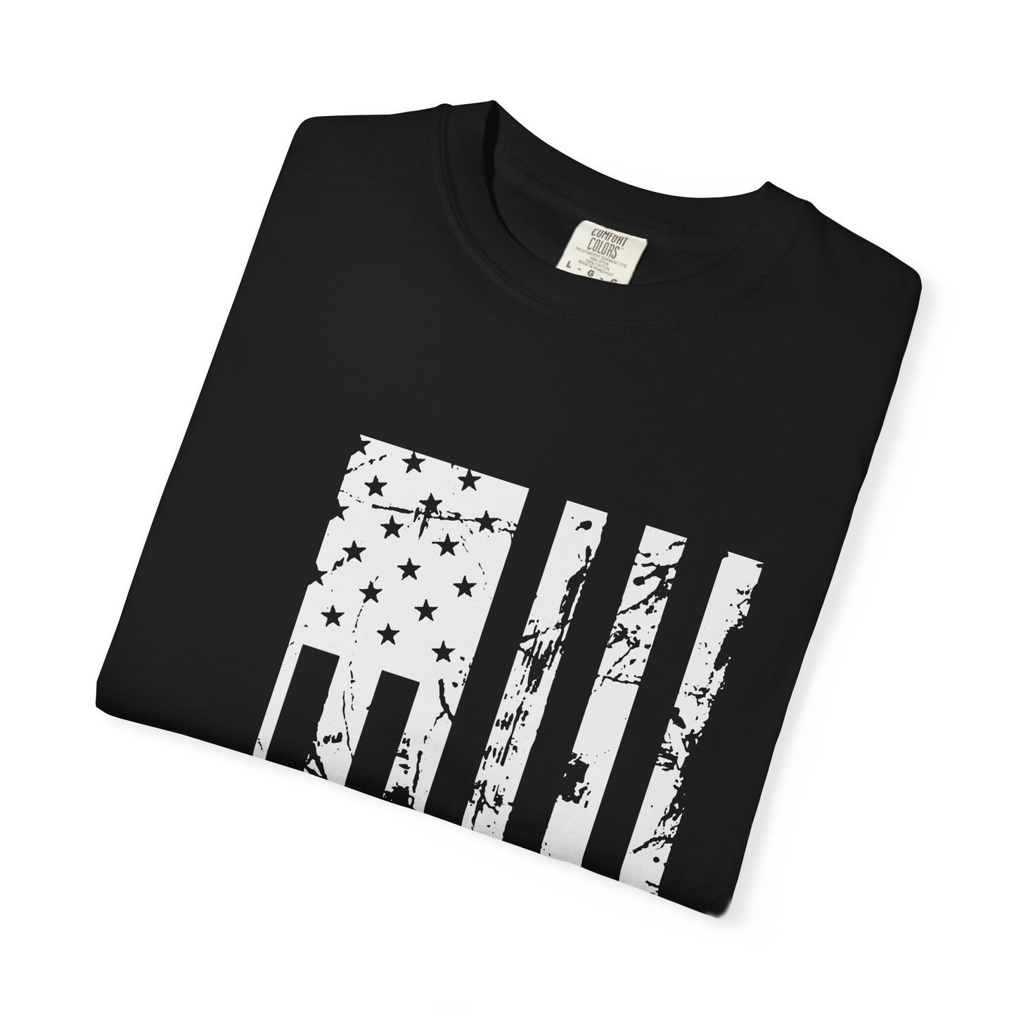 Lumberjack American Flag T-Shirt — Woodcutter Axe & Log Circle Graphic
