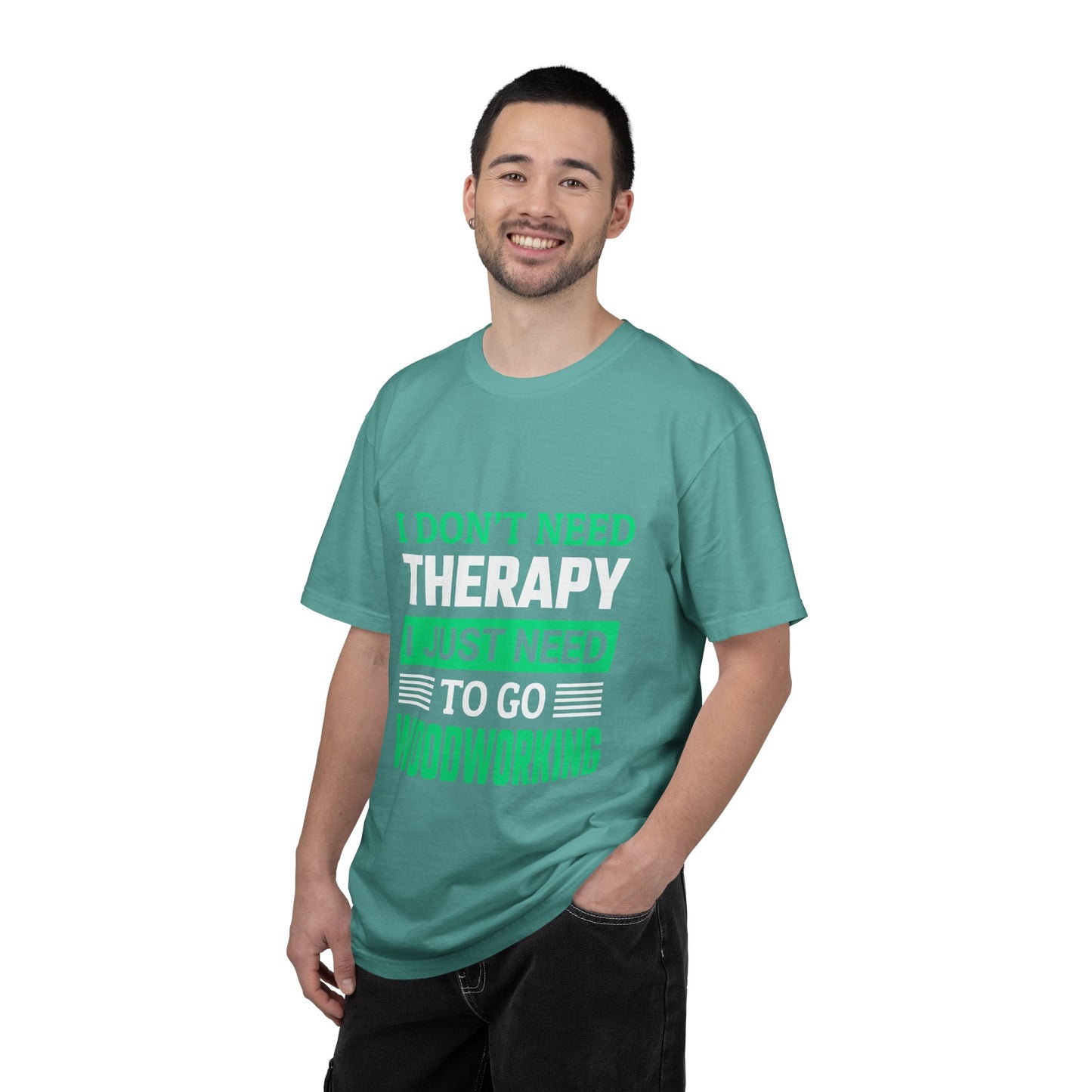 Woodworking T-Shirt — "I Don't Need Therapy I Just Need To Go Woodworking" Graphic Tee