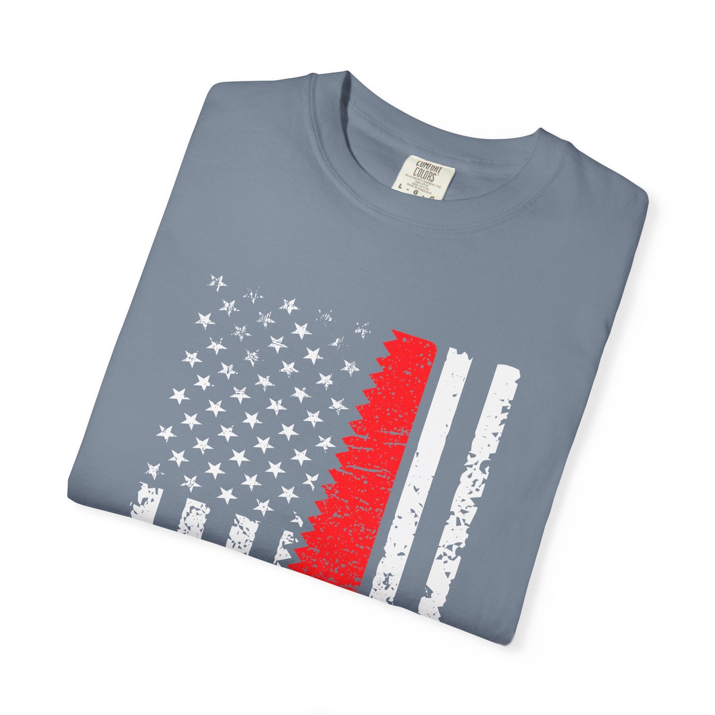 Chainsaw Thin Red Line American Flag T-Shirt
