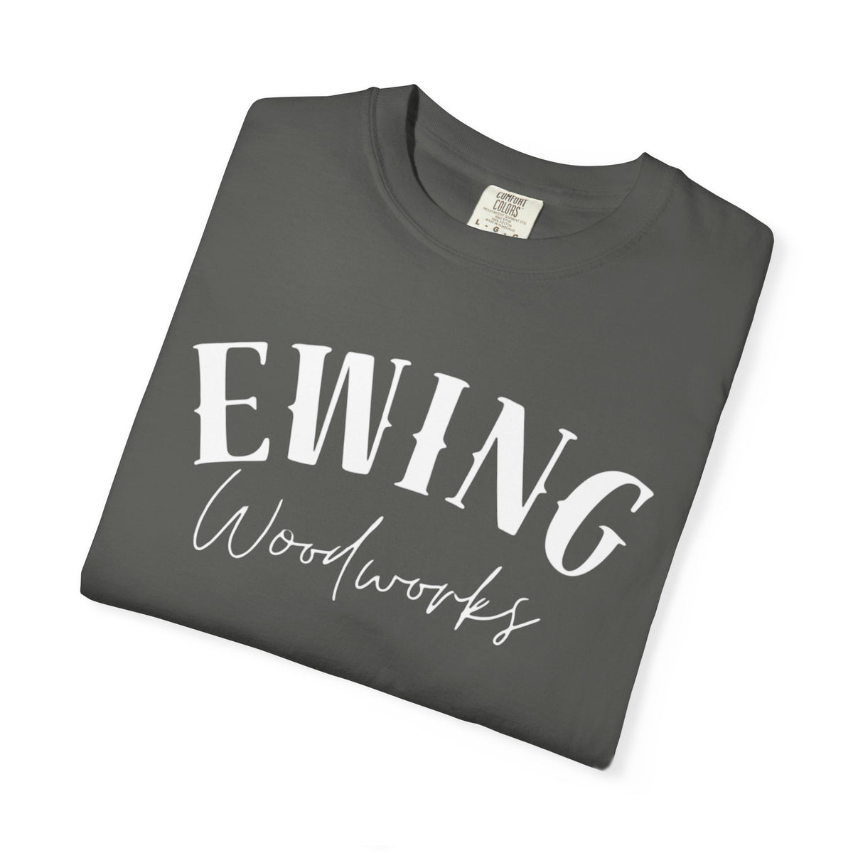 Ewing Woodworks Logo T-Shirt — Garment-Dyed Casual Tee