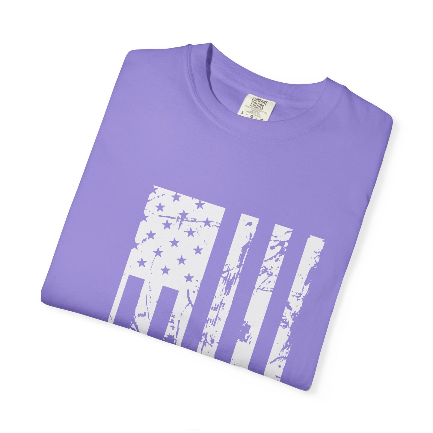 Lumberjack American Flag T-Shirt — Woodcutter Axe & Log Circle Graphic