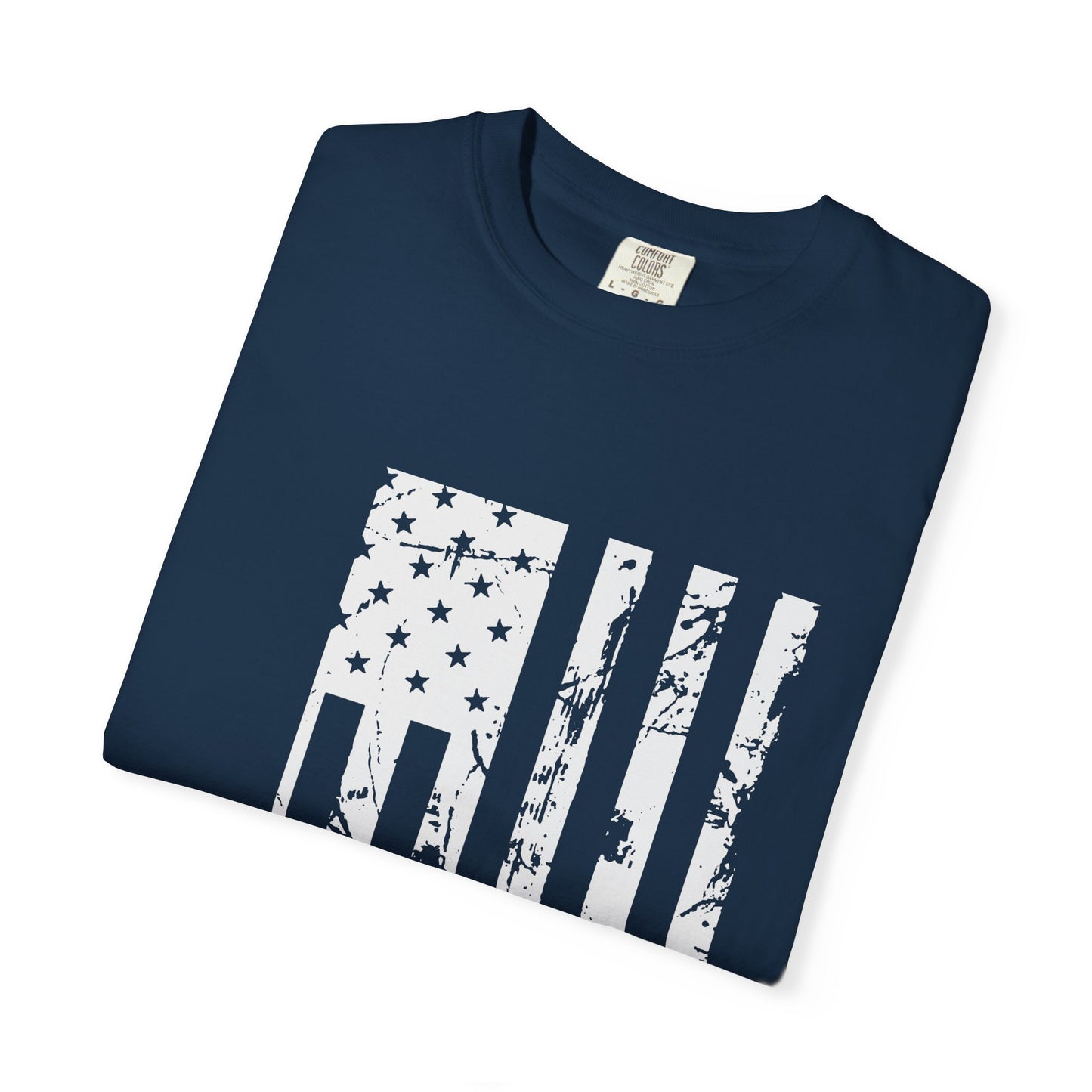 Lumberjack American Flag T-Shirt — Woodcutter Axe & Log Circle Graphic