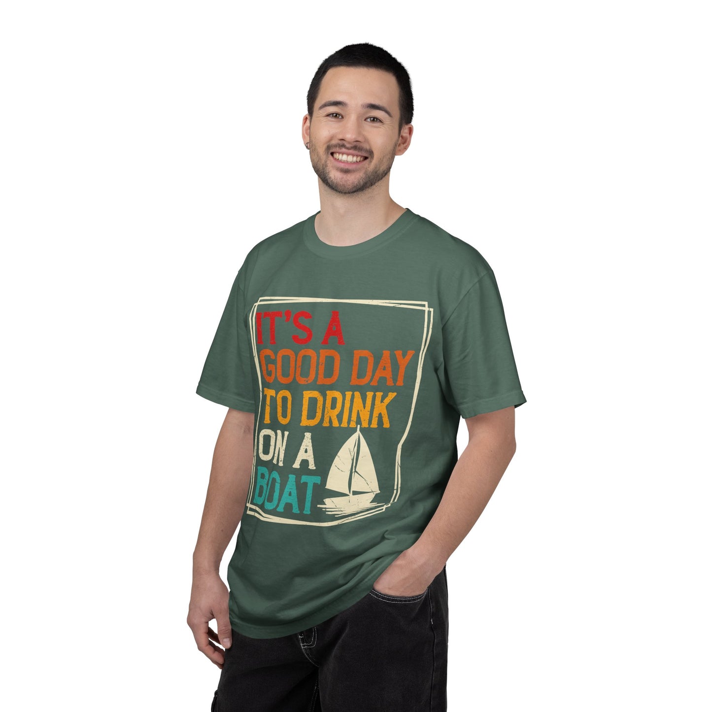 Boat Drinking T-Shirt — "It's a Good Day to Drink on a Boat" Retro Sail Tee