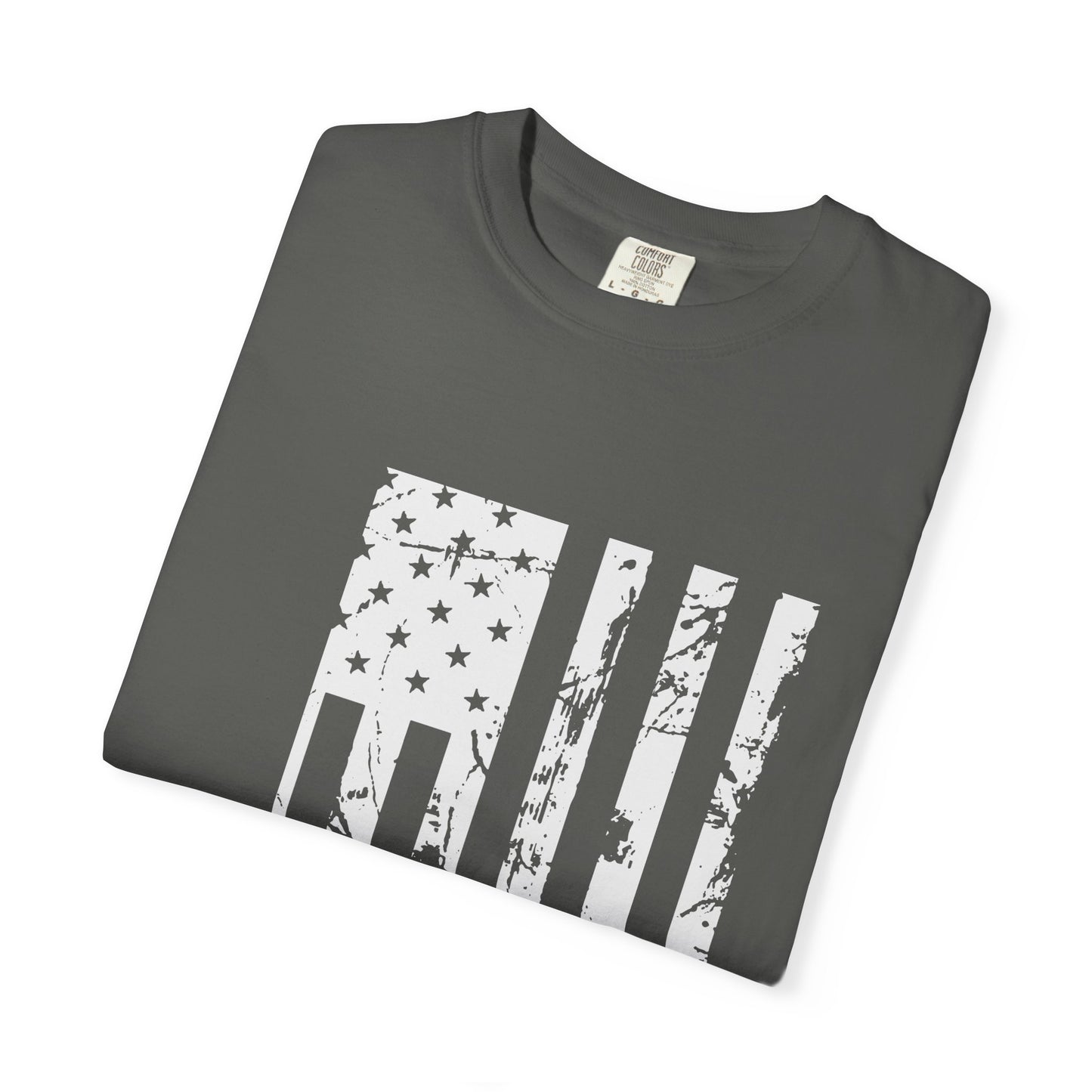 Lumberjack American Flag T-Shirt — Woodcutter Axe & Log Circle Graphic