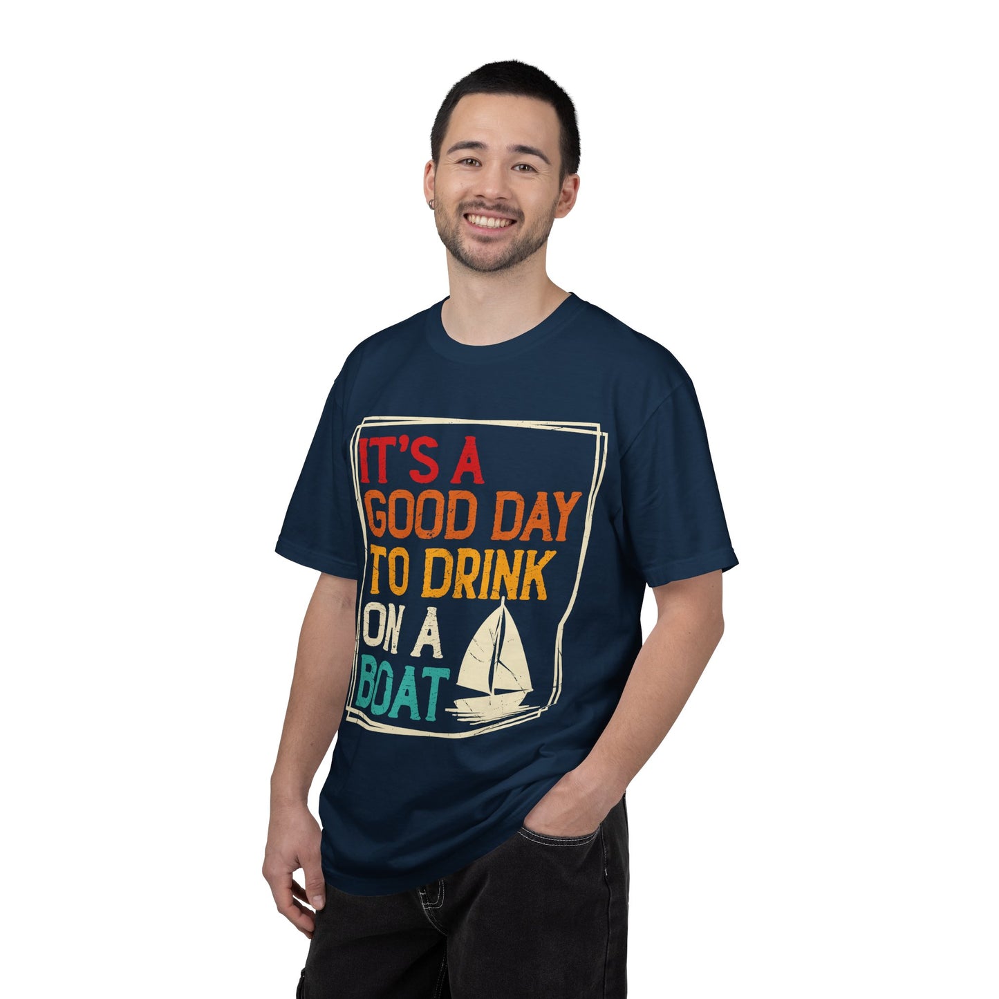 Boat Drinking T-Shirt — "It's a Good Day to Drink on a Boat" Retro Sail Tee