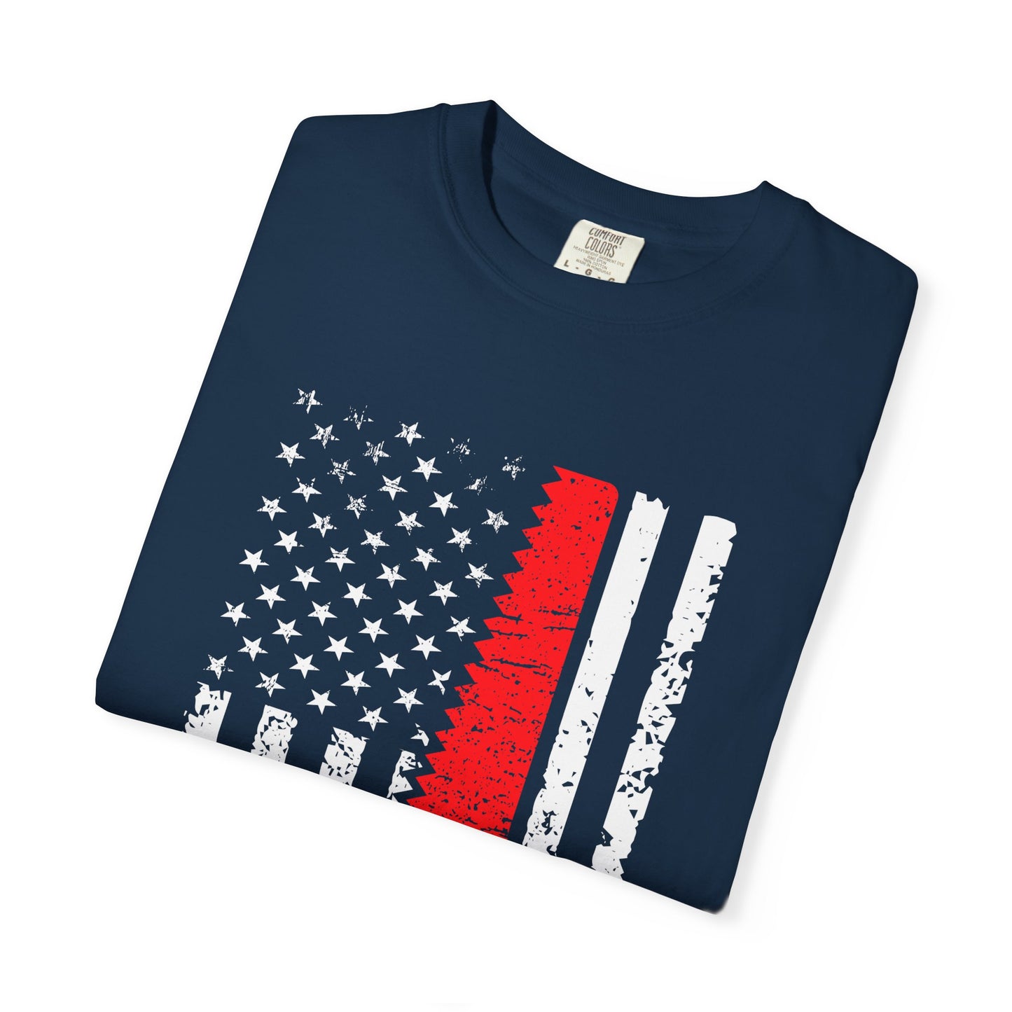 Chainsaw Thin Red Line American Flag T-Shirt