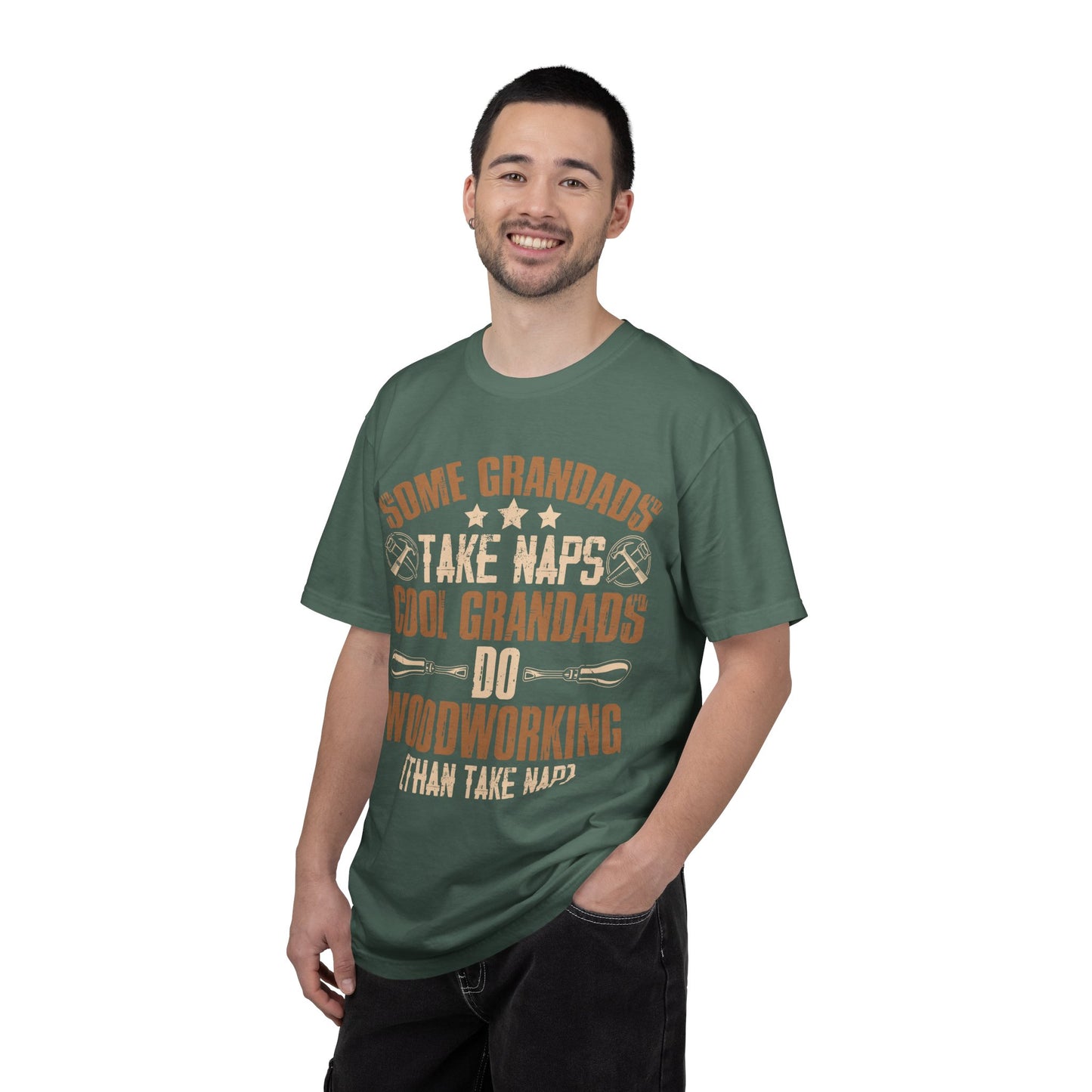 Woodworking Grandpa T-Shirt — "Some Grandads Take Naps, Cool Grandads Do Woodworking" Gift