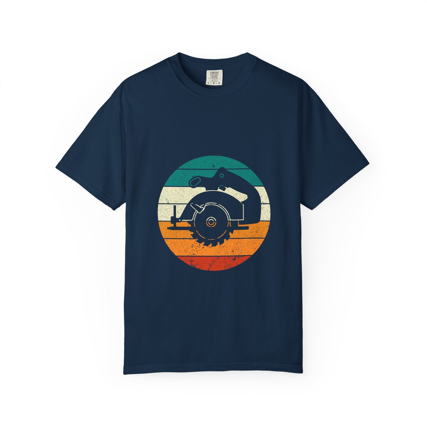 Retro Circular Saw T-Shirt — Vintage Carpenter Woodworker Tee
