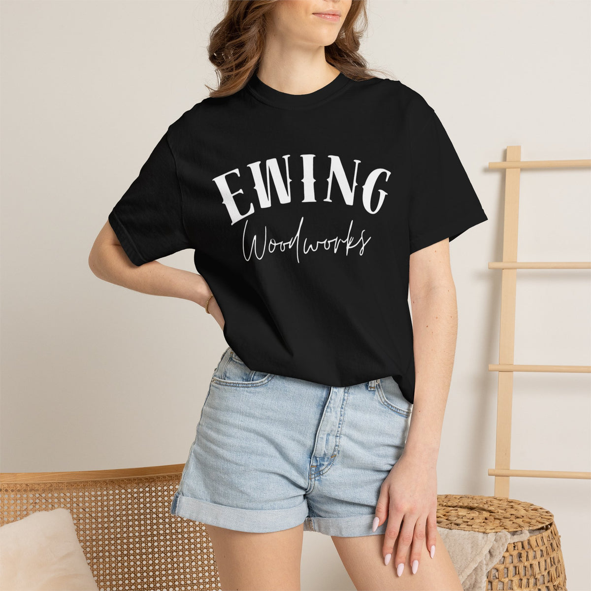 Ewing Woodworks Logo T-Shirt — Garment-Dyed Casual Tee