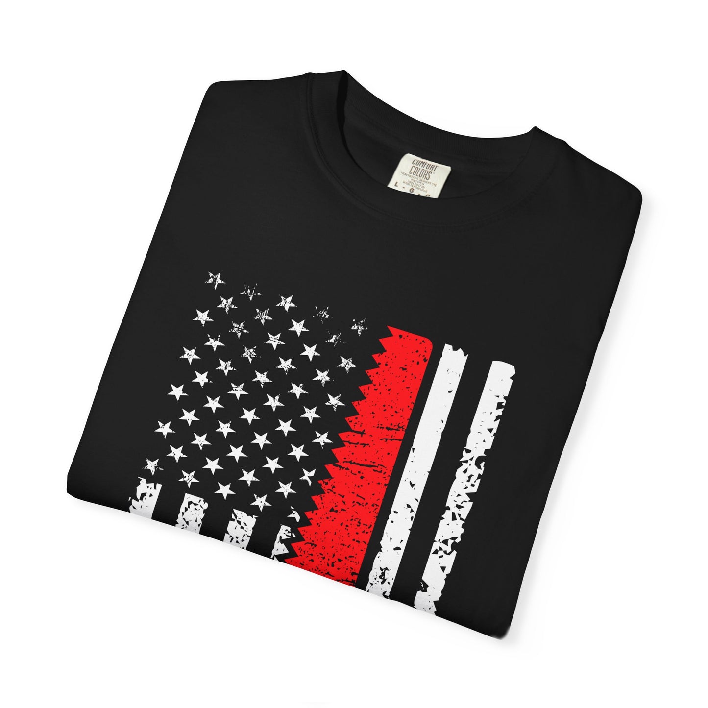 Chainsaw Thin Red Line American Flag T-Shirt