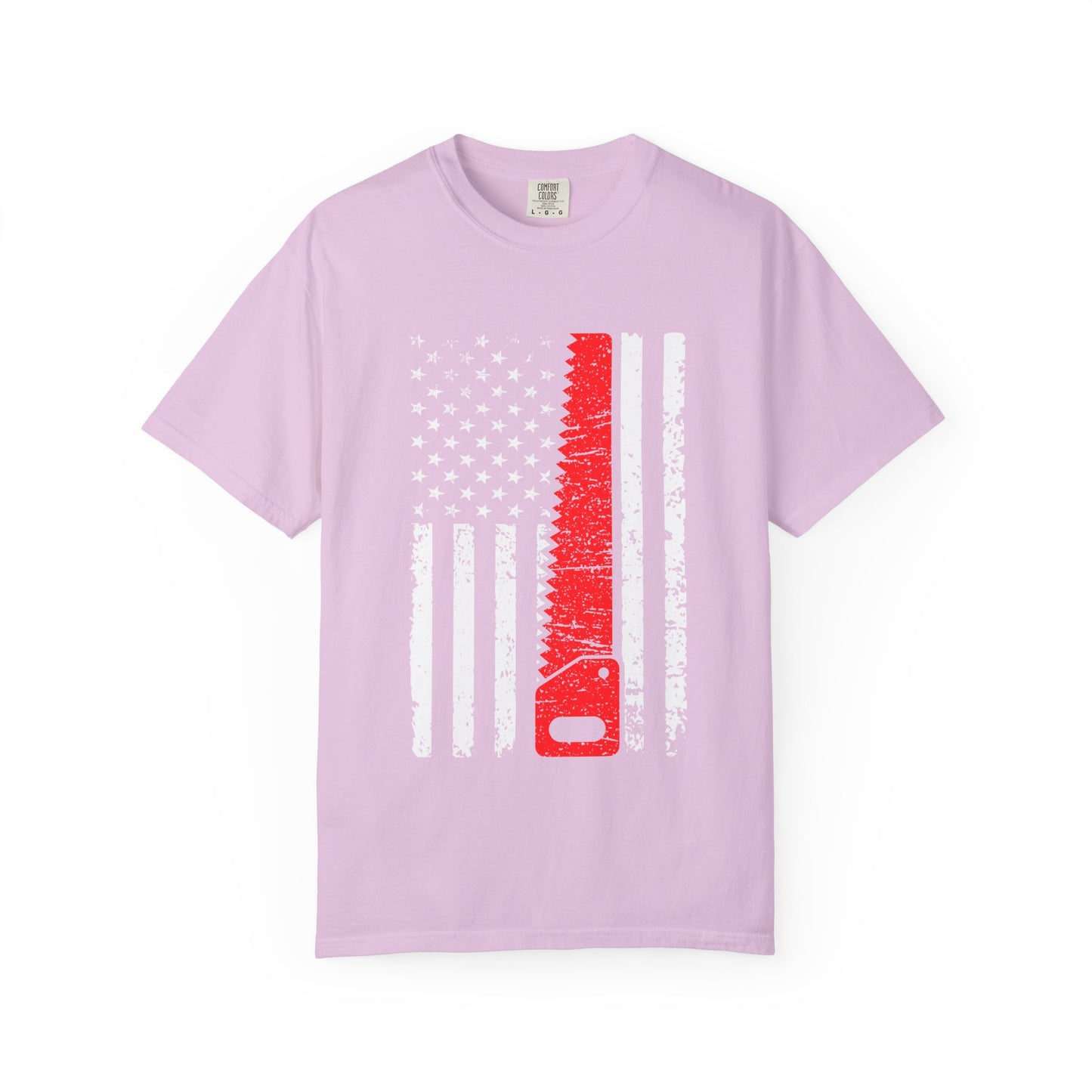 Chainsaw Thin Red Line American Flag T-Shirt