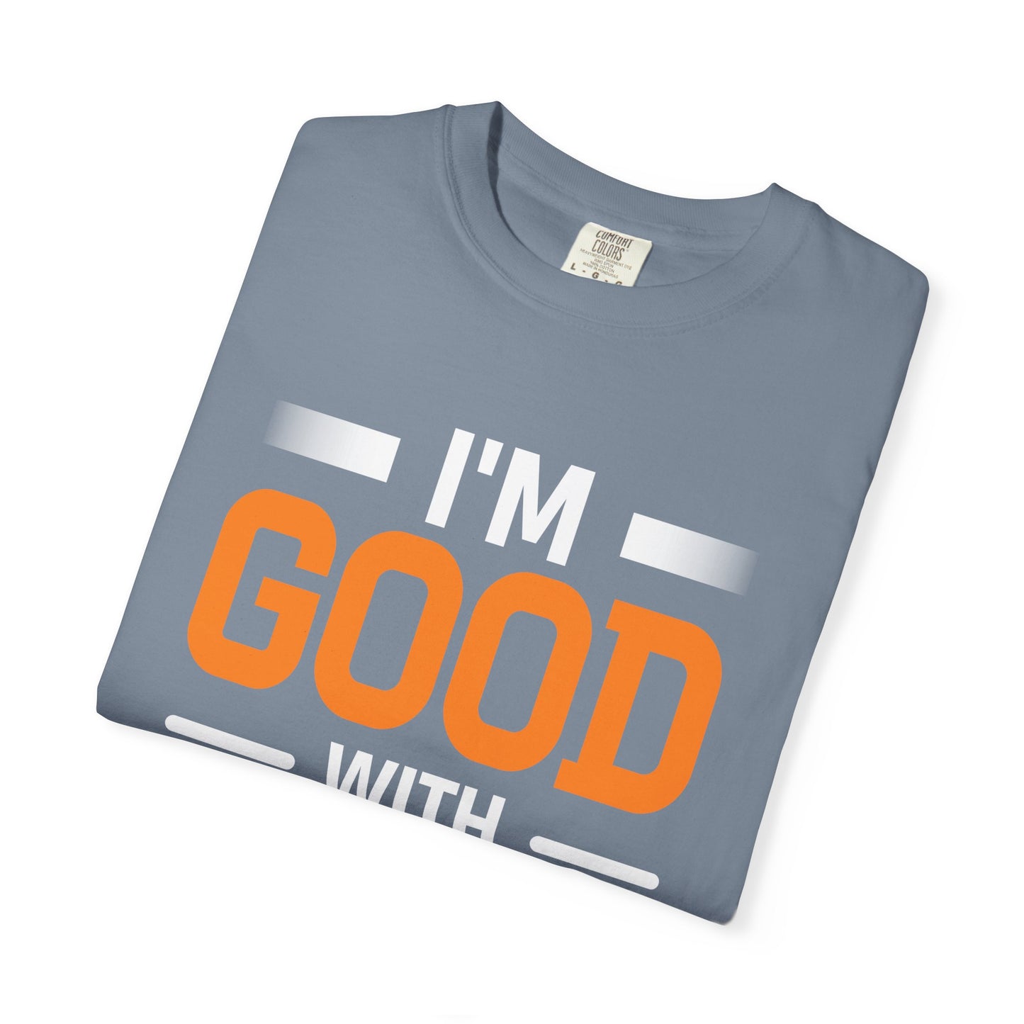 I'm Good With Wood T-Shirt — Funny Woodworker Saw Blade Tee
