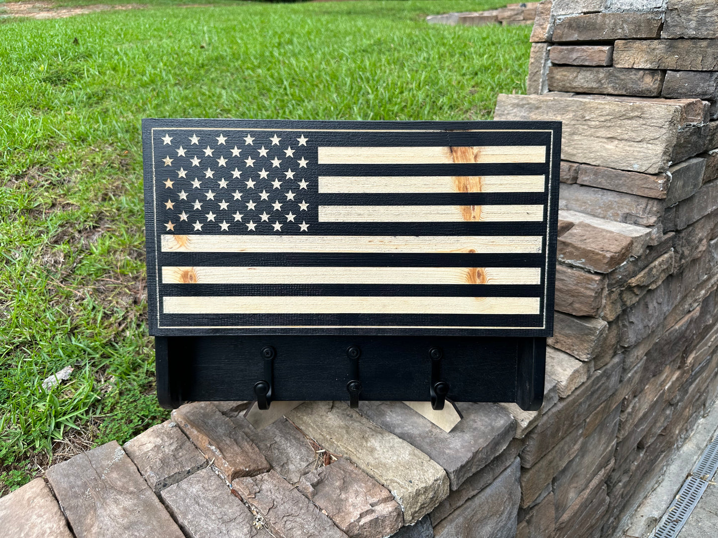 American Flag Handgun Concealment Case with Coat Hooks – Ready to Ship