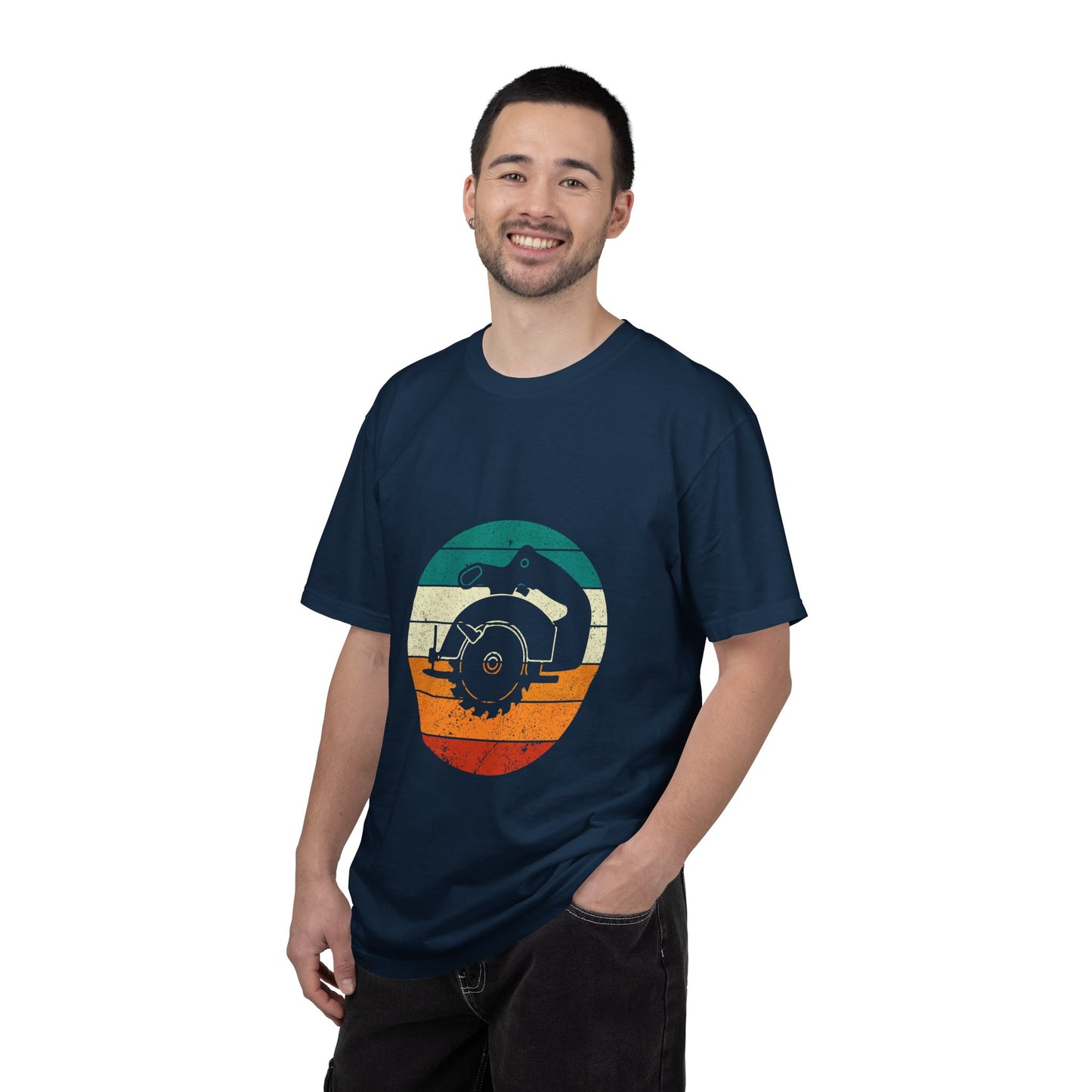 Retro Circular Saw T-Shirt — Vintage Carpenter Woodworker Tee