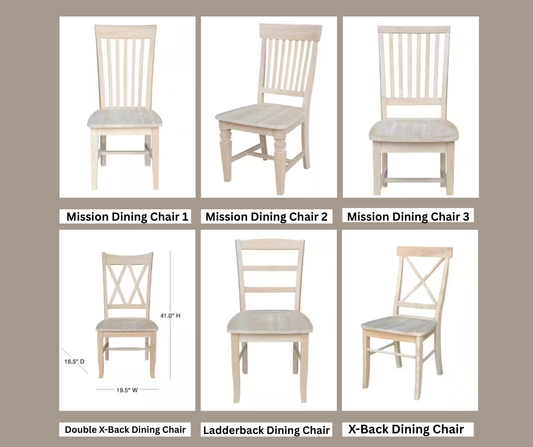 Solid Wood Dining Chairs – Choose Your Style & Finish – Sold in Pairs