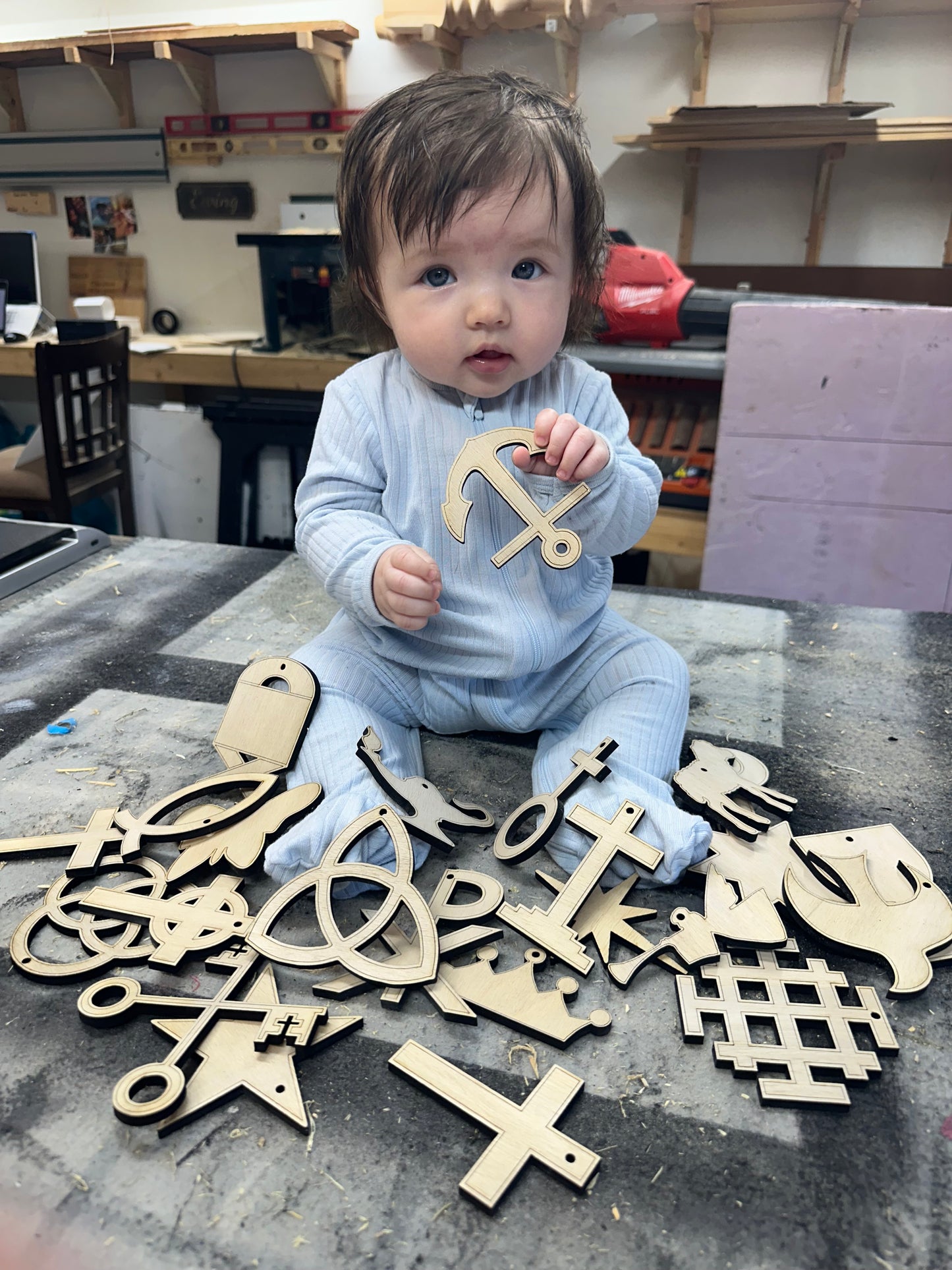 31-Piece Wooden Christmas Ornament Set — Ready to Hang