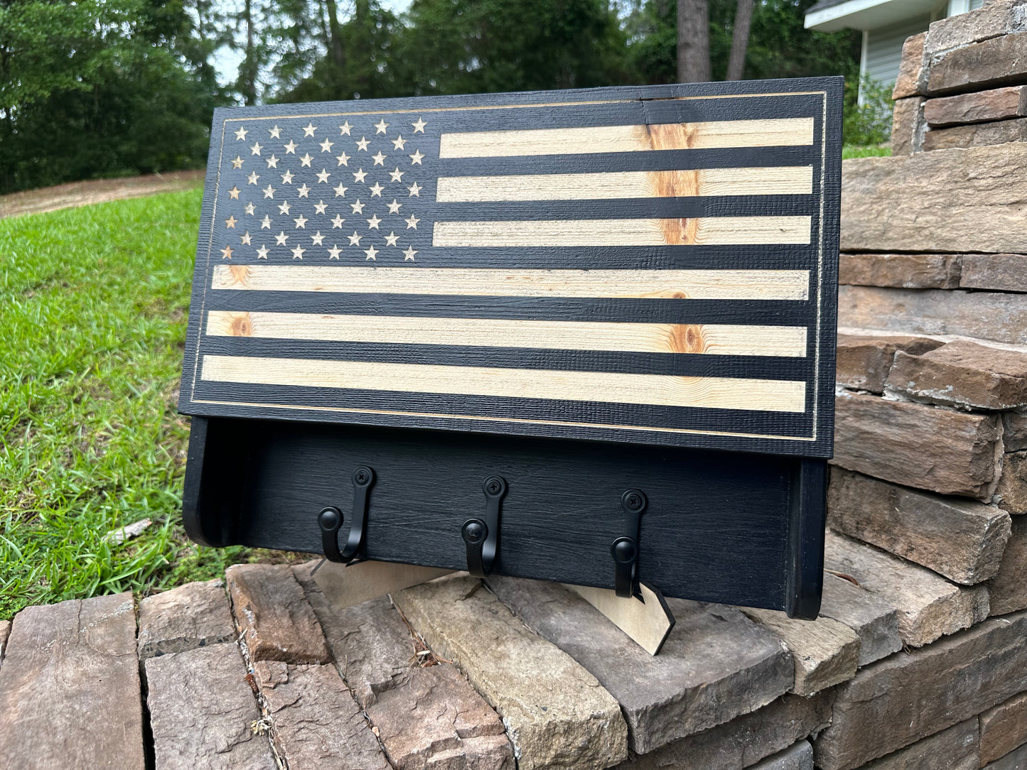 American Flag Handgun Concealment Case with Coat Hooks – Ready to Ship