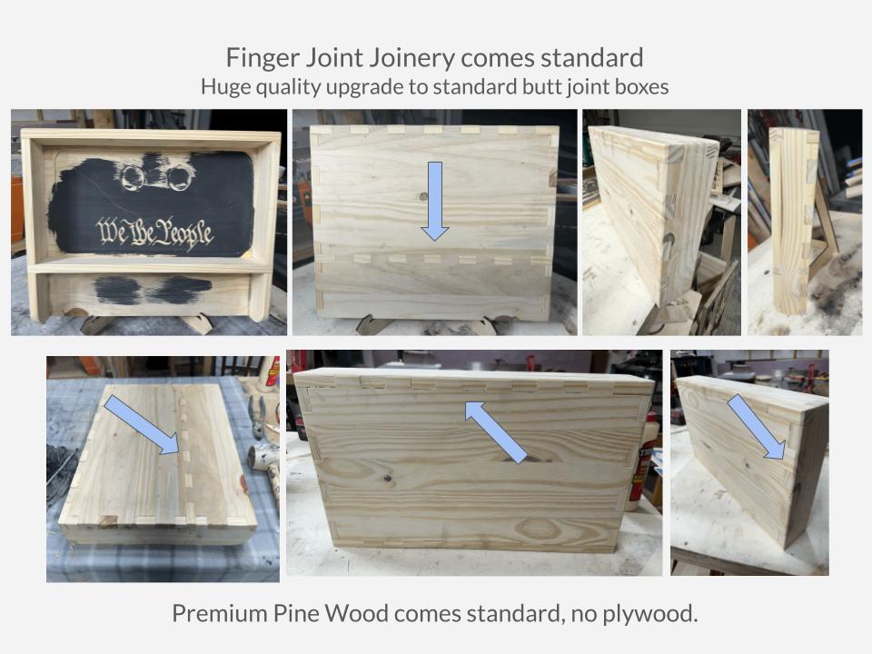 Personalized American Flag Concealment Case with Coat Hooks – Secure Storage for Handguns & Valuables
