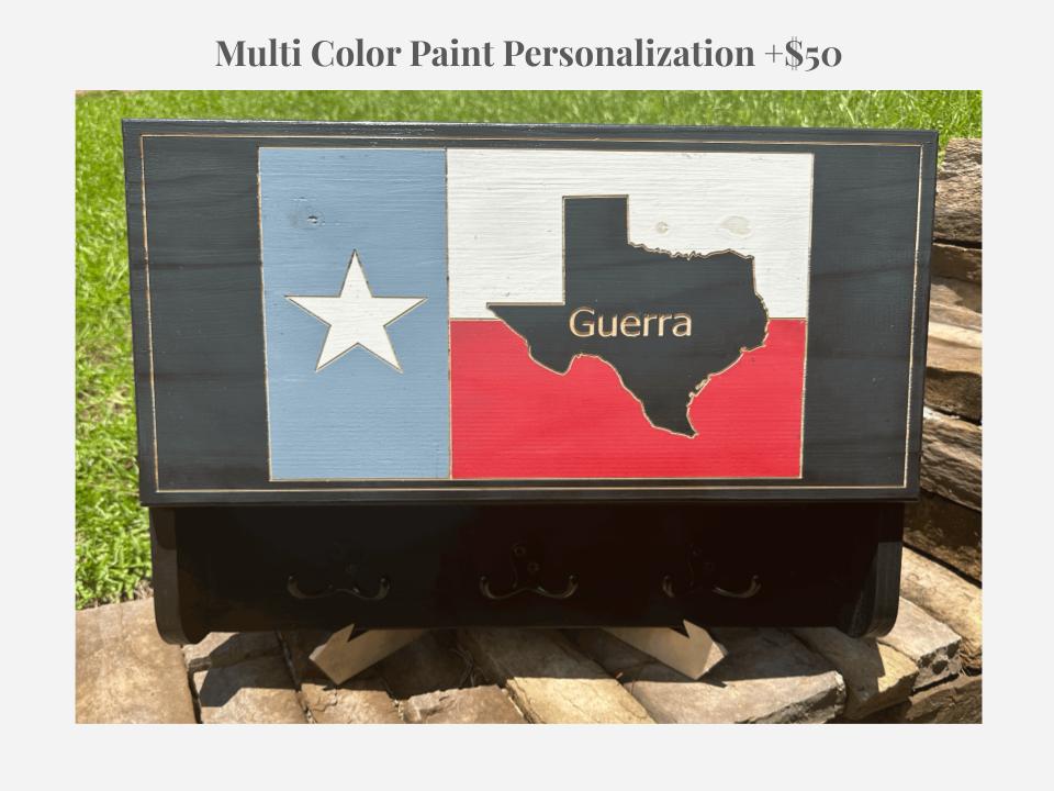 Personalized American Flag Concealment Case with Coat Hooks – Secure Storage for Handguns & Valuables