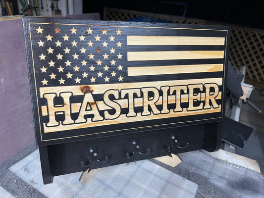 Custom American Flag Handgun Concealment Case with Coat Hooks – Made to Order