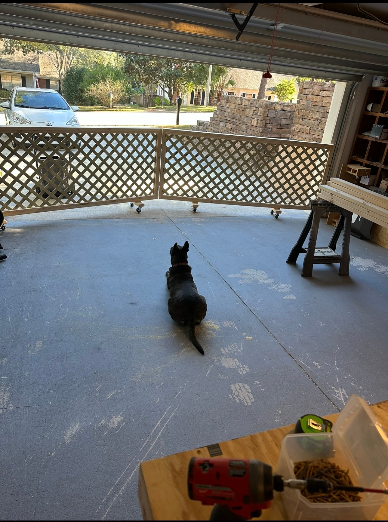 Rolling Garage Dog Fence – 16' Long – Made to Order